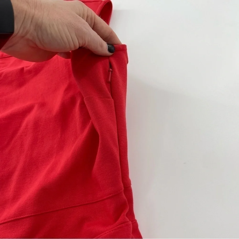 Lands‎ End Viscose Heavy Red V Back Sleeveless Skater Dress Size 14 Petite - Picture 8 of 13
